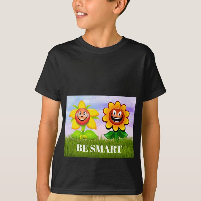 BE SMART BOY GARDEN FLOWER SMILE T SHIRT (Framsida)
