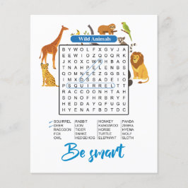 Be Smart – Wild Animals Word Search Flygblad