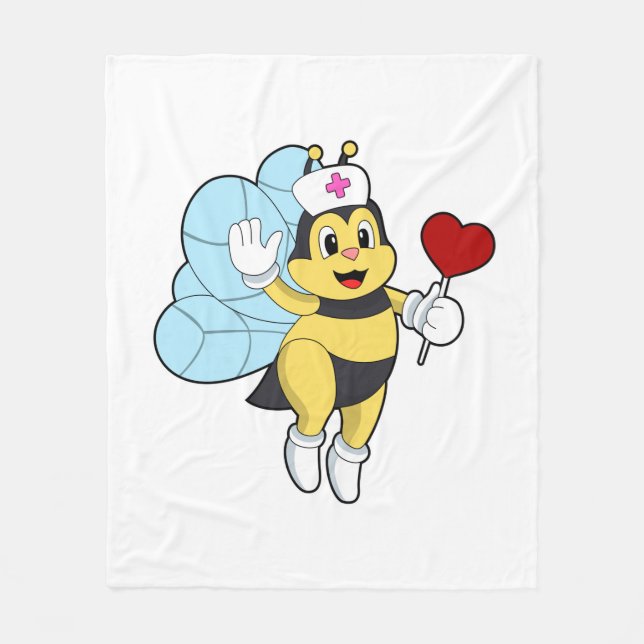 Be som sjuksköterska med Heart.PNG Fleecefilt (Framsidan)