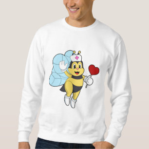 Be som sjuksköterska med Heart.PNG Lång Ärmad Tröja
