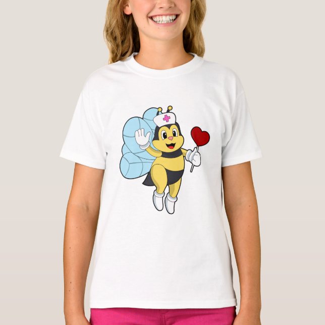 Be som sjuksköterska med Heart.PNG T Shirt (Framsida)