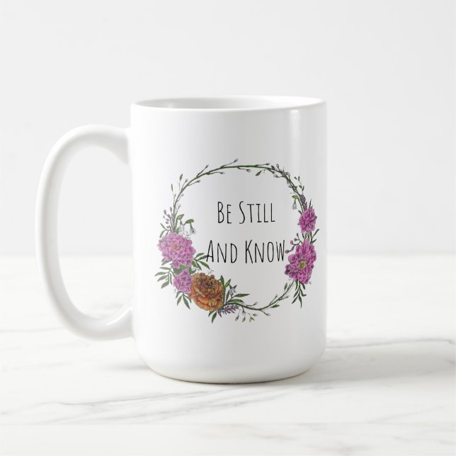 Be Still and Know Coffee Mug Kaffemugg (Vänster)