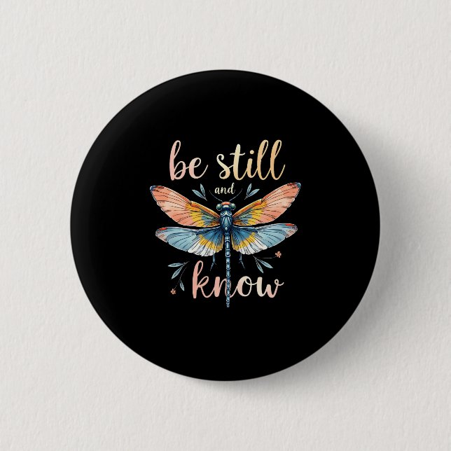 Be still and know Floral Dragonfly Christian Summe Knapp (Framsida)