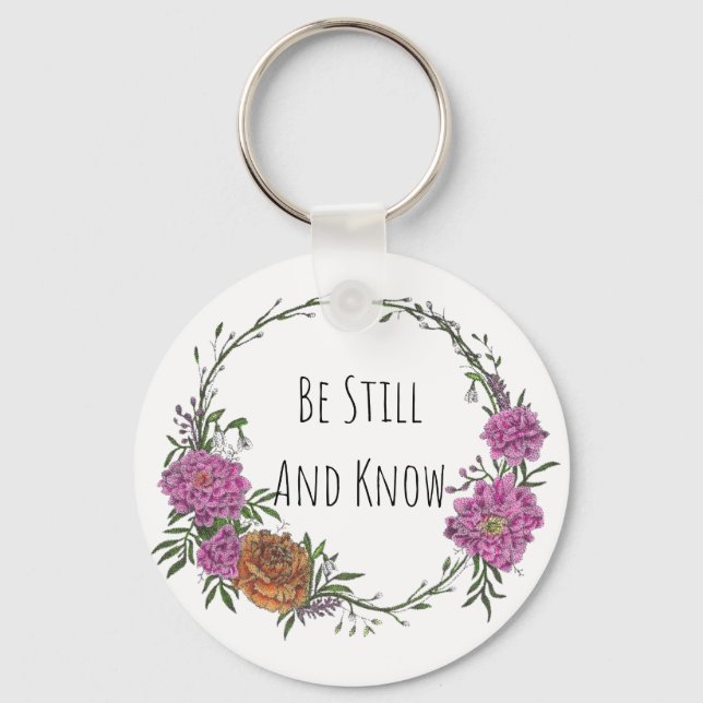 Be Still and Know Keychain Nyckelring (Framsida)