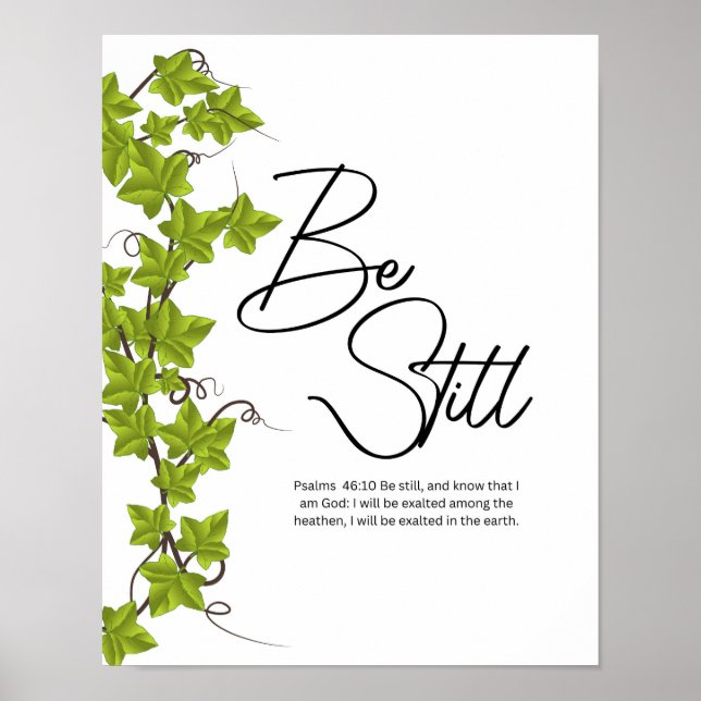 Be Still and Know Psalm 46:10 Christian Wall Poster (Framsidan)