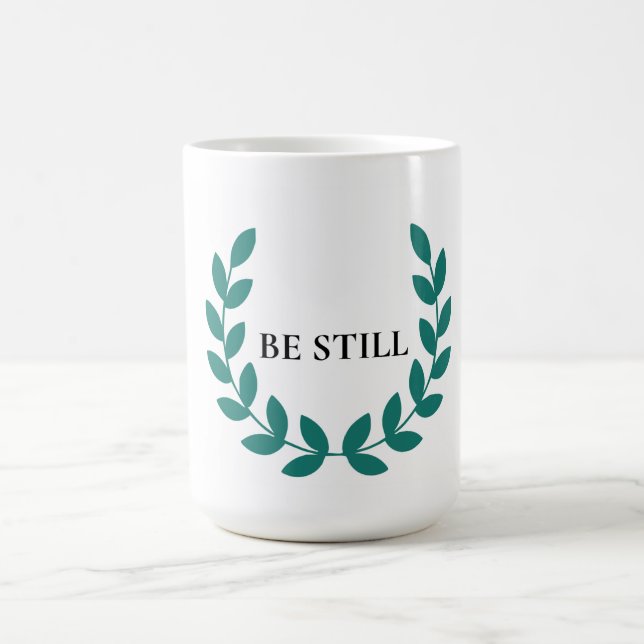 Be Still Minimalist Christian Inspirational Mug Kaffemugg (Center)