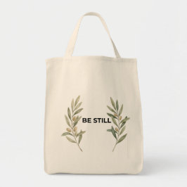 Be Still Minimalist Olive Branch Christian Tote  Tygkasse