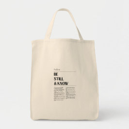 Be Still Psalm 46 Faith Grocery Bag Tygkasse