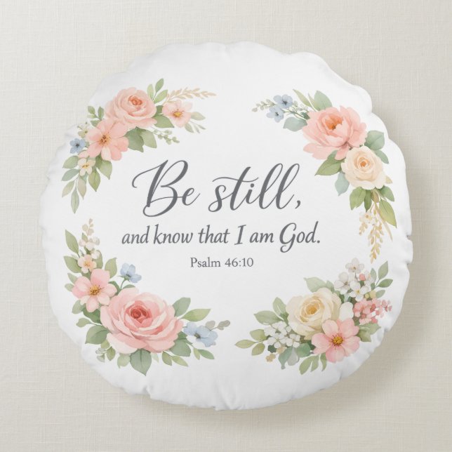 Be still round pillow rund kudde (Framsidan)