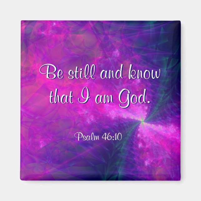 "Be stilla" Fractal Art Scripture Magnet (Framsidan)