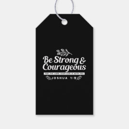 Be Strong and Courageous – Joshua 1:9 Bible Verse  Presentetikett