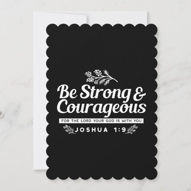Be Strong and Courageous – Joshua 1:9 Bible Verse  Tack Kort (Framsida)
