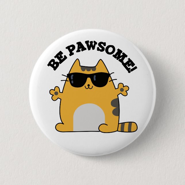 Be Tass-some Funny Fantastisk Cat Pun Knapp (Framsida)