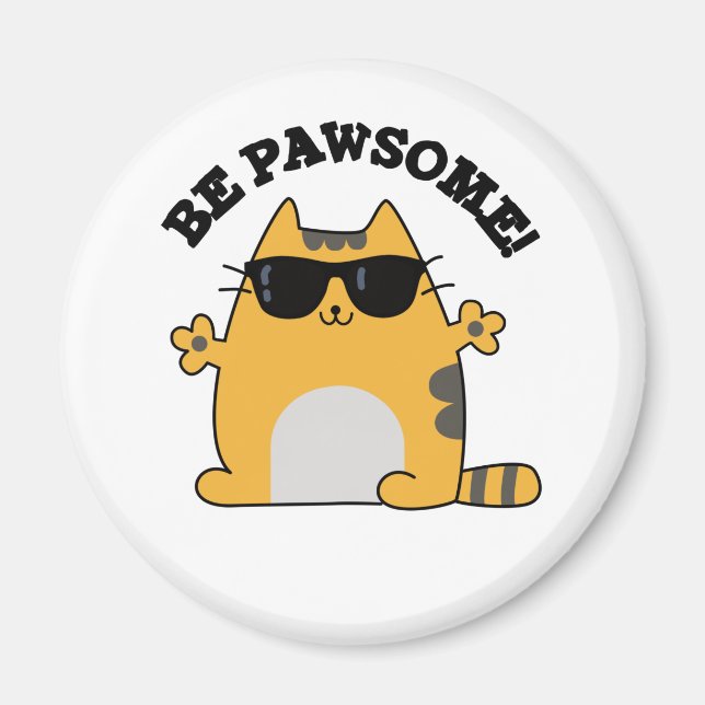 Be Tass-some Funny Fantastisk Cat Pun Magnet (Framsidan)