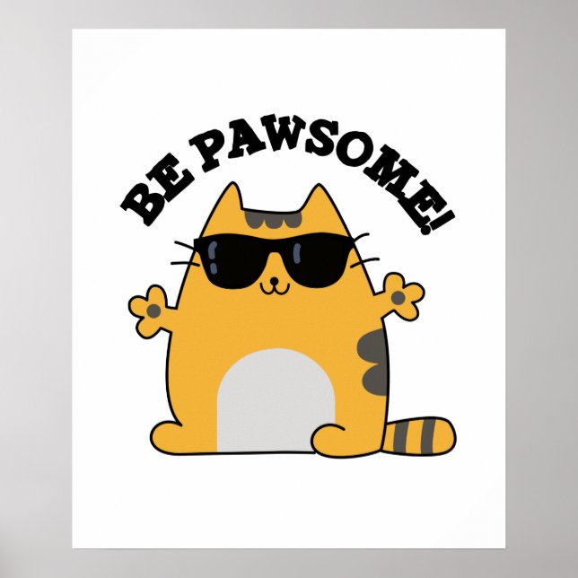 Be Tass-some Funny Fantastisk Cat Pun Poster (Framsidan)