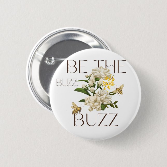 Be the Buzz | Modern Botanical Bee for teachers  Knapp (Framsida & baksida)