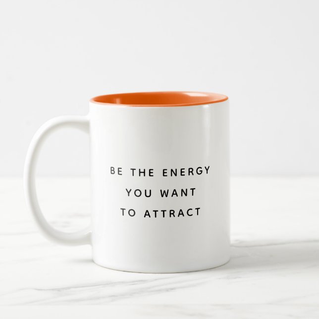 Be The Energy Typography Modern Two-Tone Mug Två-Tonad Mugg (Vänster)