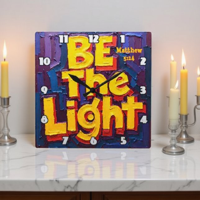 Be the Light Artwork Fyrkantig Klocka (Skapare uppladdad)