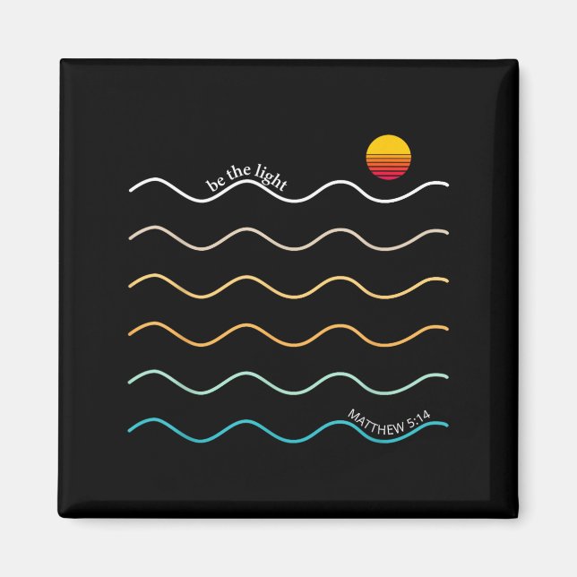Be The Light Boho Christian Bible Verse Worship Ch Magnet (Framsidan)