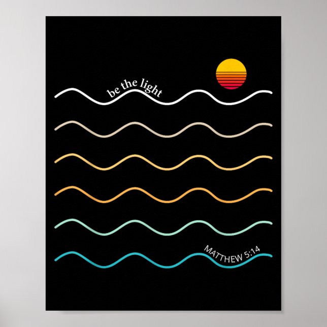 Be The Light Boho Christian Bible Verse Worship Ch Poster (Framsidan)