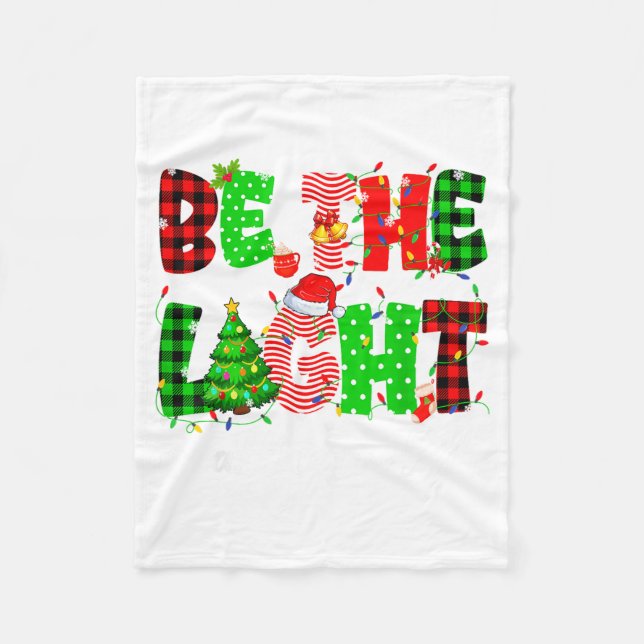 Be The Light Christian Christmas Pjs Xmas Men Wome Fleecefilt (Framsidan)