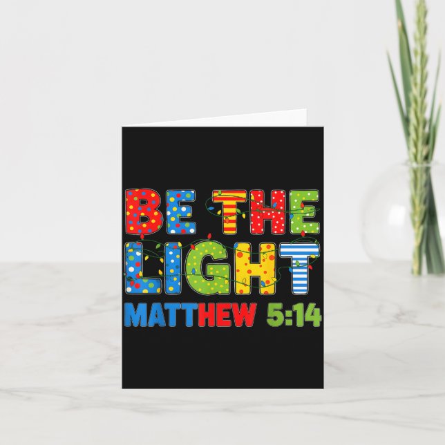 Be The Light Matthew 5 14  Kort (Framsida)