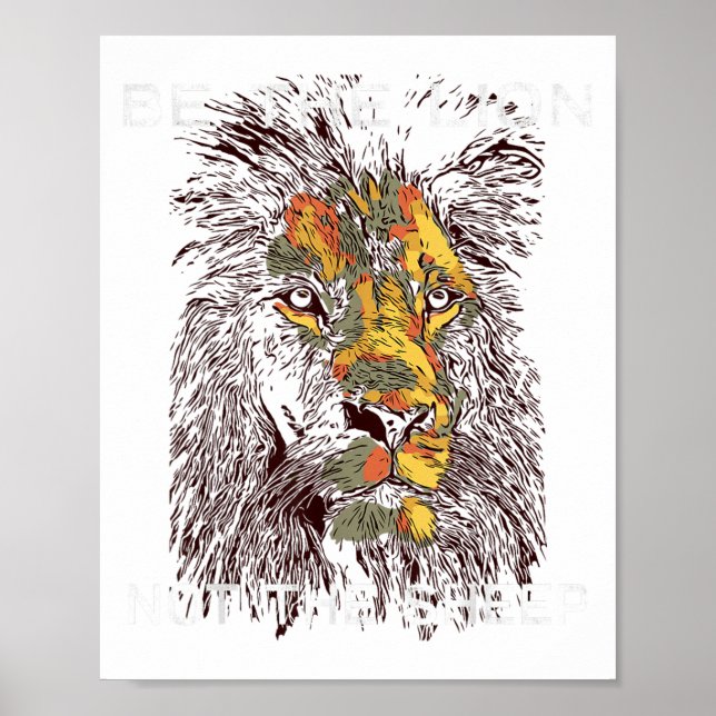 Be The Lion Not The Sheep Motivational  Poster (Framsidan)