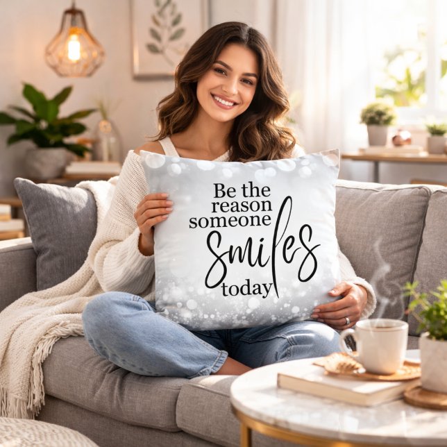 Be the Reason Someone Smiles Today Throw Pillow Kudde (Skapare uppladdad)