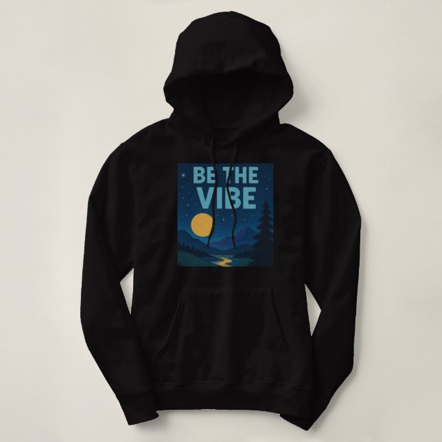 “Be The Vibe” Retro Crayon Nightscape Aesthetic T Shirt (Design framsida)
