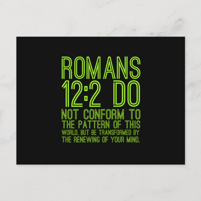 Be transformed Bible Jesus Christian religious quo Vykort (Framsida)