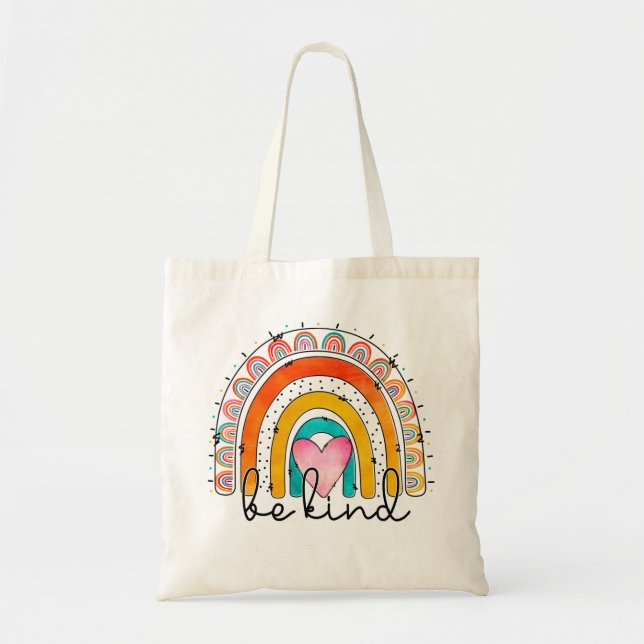 Be typ Rainbow Tote Bag Tygkasse (Framsidan)