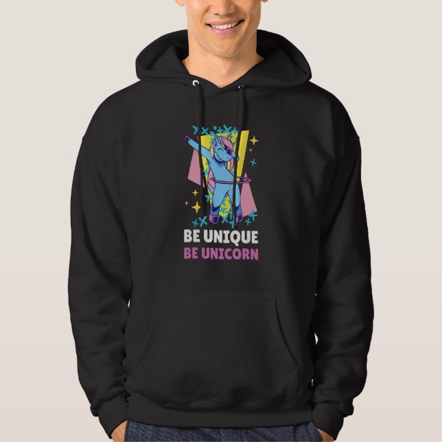Be Unique Be Unicorn 10 Hoodie (Framsida)