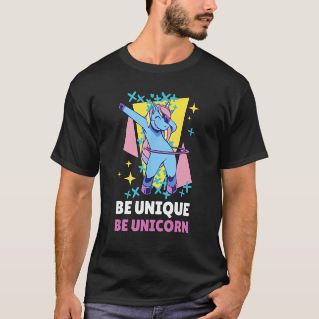 Be Unique Be Unicorn 10 T Shirt (Framsida)