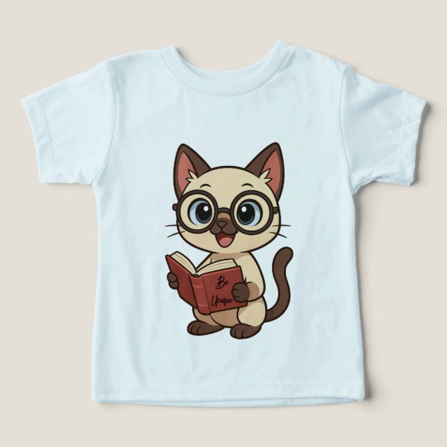 Be Unique - Cute cat T-shirtfor Kids T Shirt (Design Framsida)