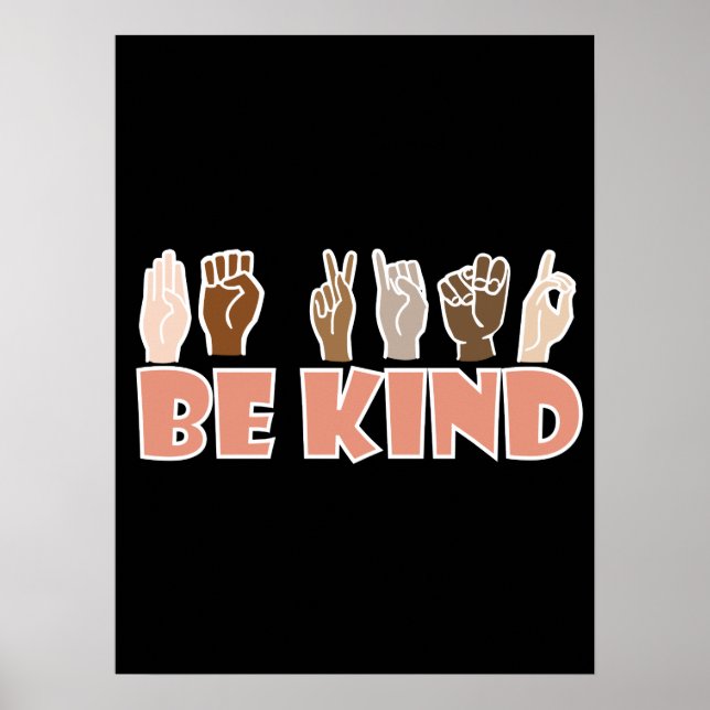 BE-vänligt ASL-amerikanskt teckenspråk Poster (Framsidan)