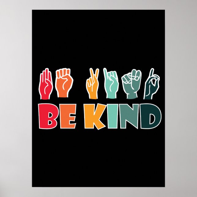 BE-vänligt ASL-amerikanskt teckenspråk Poster (Framsidan)
