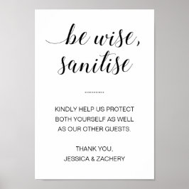 Be Wise Sanitize Hand Sanitiser Bröllop Poster