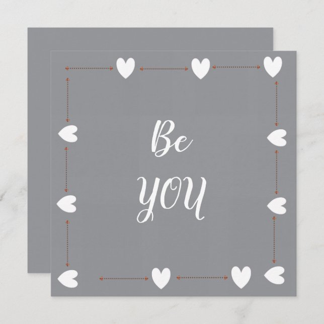 Be You Card – Minimal Motivational Greeting Card (Fram/baksida)
