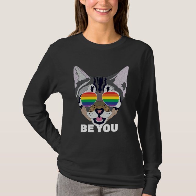 Be You Cat  Gay Pride T Shirt (Framsida)