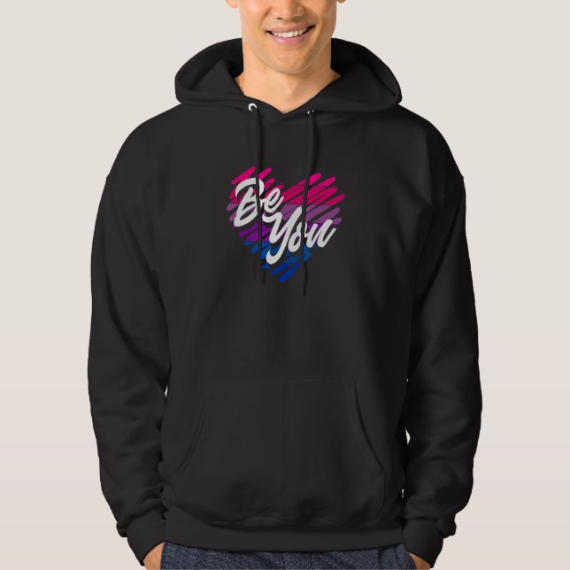 Be You Funny Bi Pride Flag Bisexual Hoodie (Framsida)