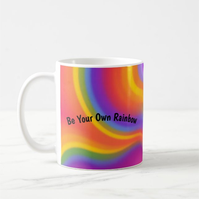 Be Your Own Rainbow Colorful Inspirational Mug Kaffemugg (Vänster)