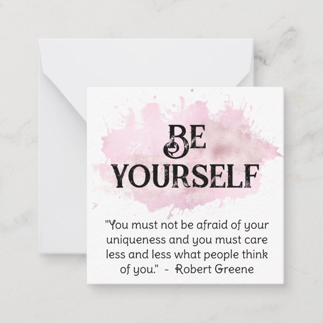 *~* BE YOURSELF AP62 Robert Greene-platta anteckni Anteckningskort (Framsida)