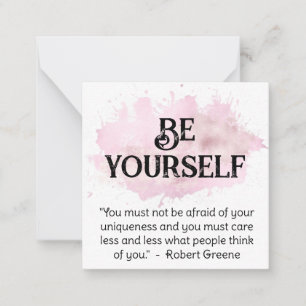 *~* BE YOURSELF AP62 Robert Greene-platta anteckni Anteckningskort
