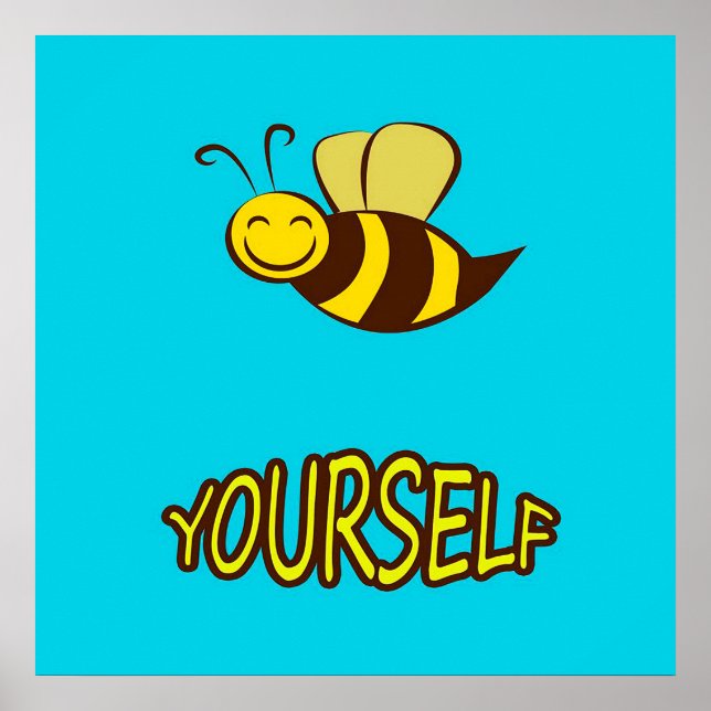 Be Yourself Bee Gifts ,I Love Bee, Beekeeping Gift Poster (Framsidan)