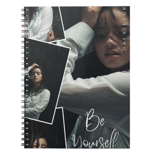 Be Yourself Photo Collage Spiral Notebook  Anteckningsbok (Framsidan)