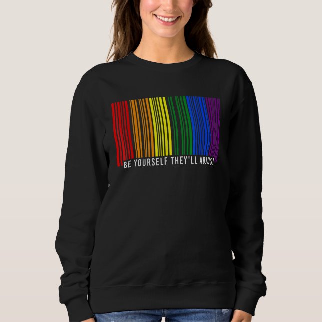 be yourself they ll adjust lgbt flag gay pride mon t shirt (Framsida)