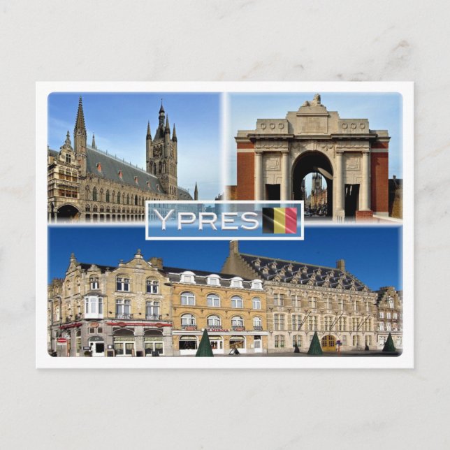 BE Ypres - Lakenhal, Flandern Fält Museum - Vykort (Framsida)