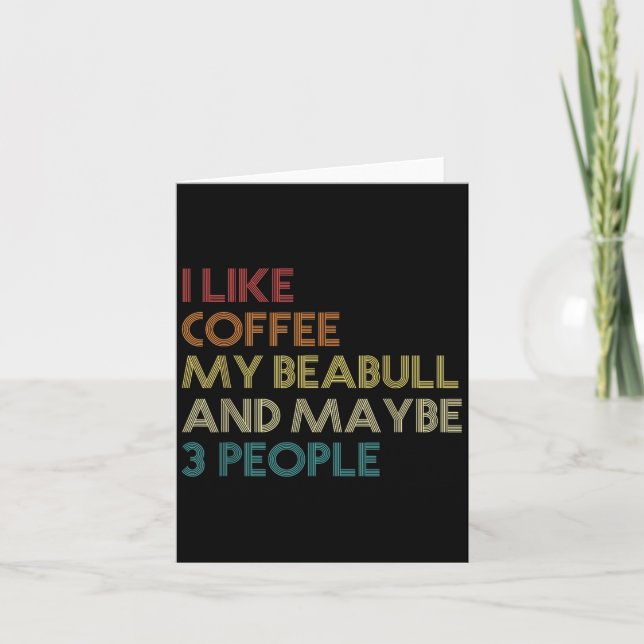 Beabull Hundägare Coffee Älskare Funny Quote Vinta Kort (Framsida)