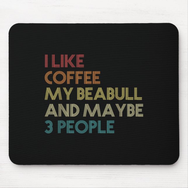 Beabull Hundägare Coffee Älskare Funny Quote Vinta Musmatta (Framsidan)