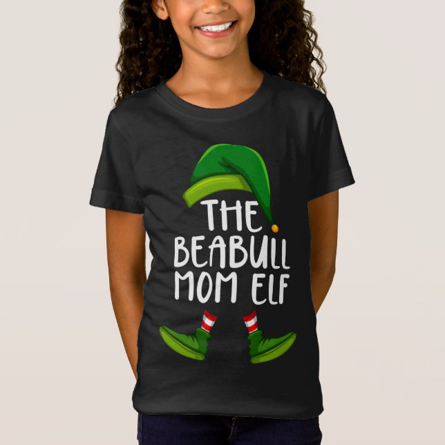 Beabull Mamma Hund Elf Funny jul Pajama T Shirt (Framsida)